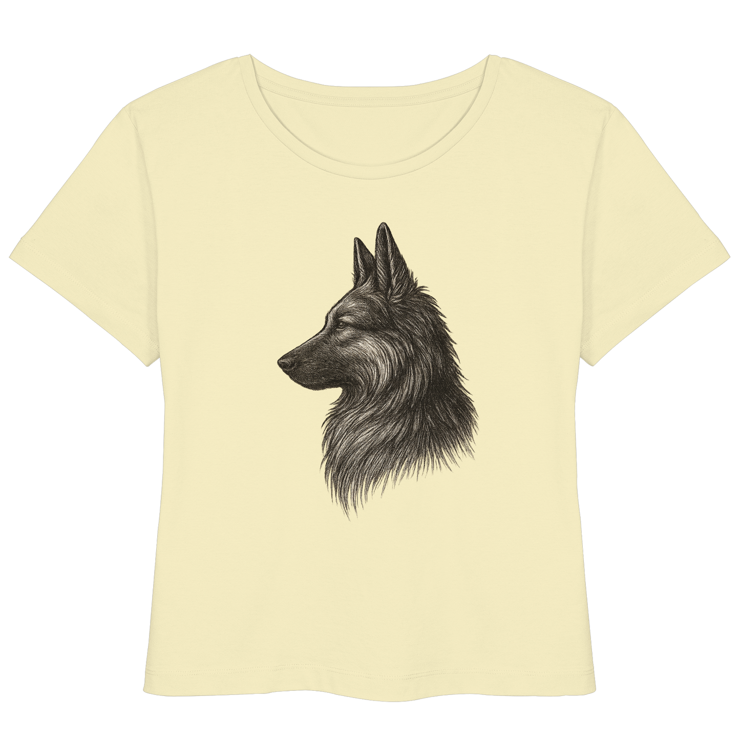 „Handgezeichnetes Hunde T-Shirt – Treuer Blick Schäferhund Design“