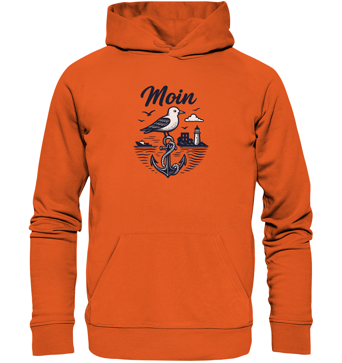 Hoodie mit Anker- und Möwen-Print von LLOOVA