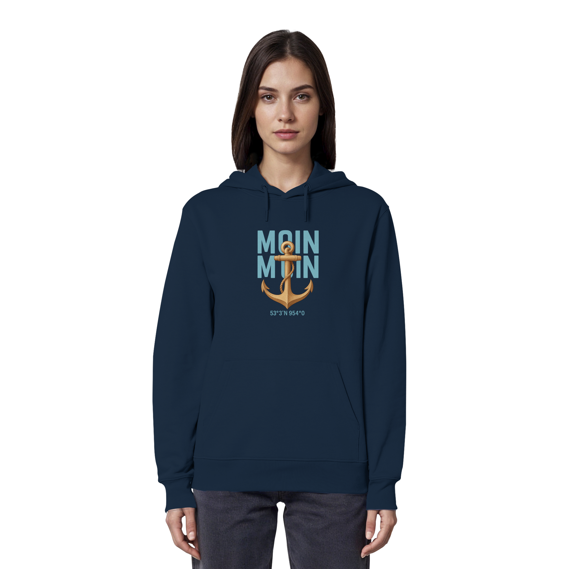 Rückenwind Damen Hoodie mit Anker & Möwe Prints