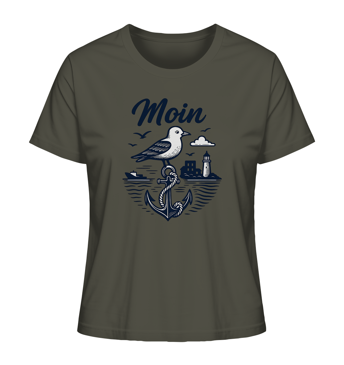 Sustainable T-shirt with a coastal design
Back view of the LLOOVA Home Port women's shirt
Detail view: Double seam and fabric structure
Summery shirt made of organic cotton
Fashion with Nordic inspiration
Fairly produced coastal fashion
Woman wearing the LLOOVA Coastline shirt at the harbor
Maritime women's shirt with a heart for Hamburg