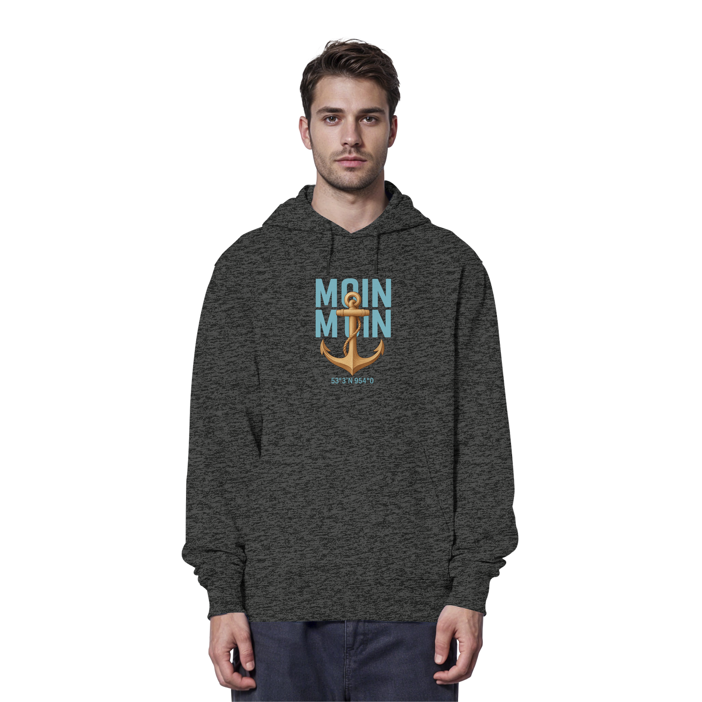 Bio-Hoodie mit Seemöwe-Motiv auf dem Rücken

