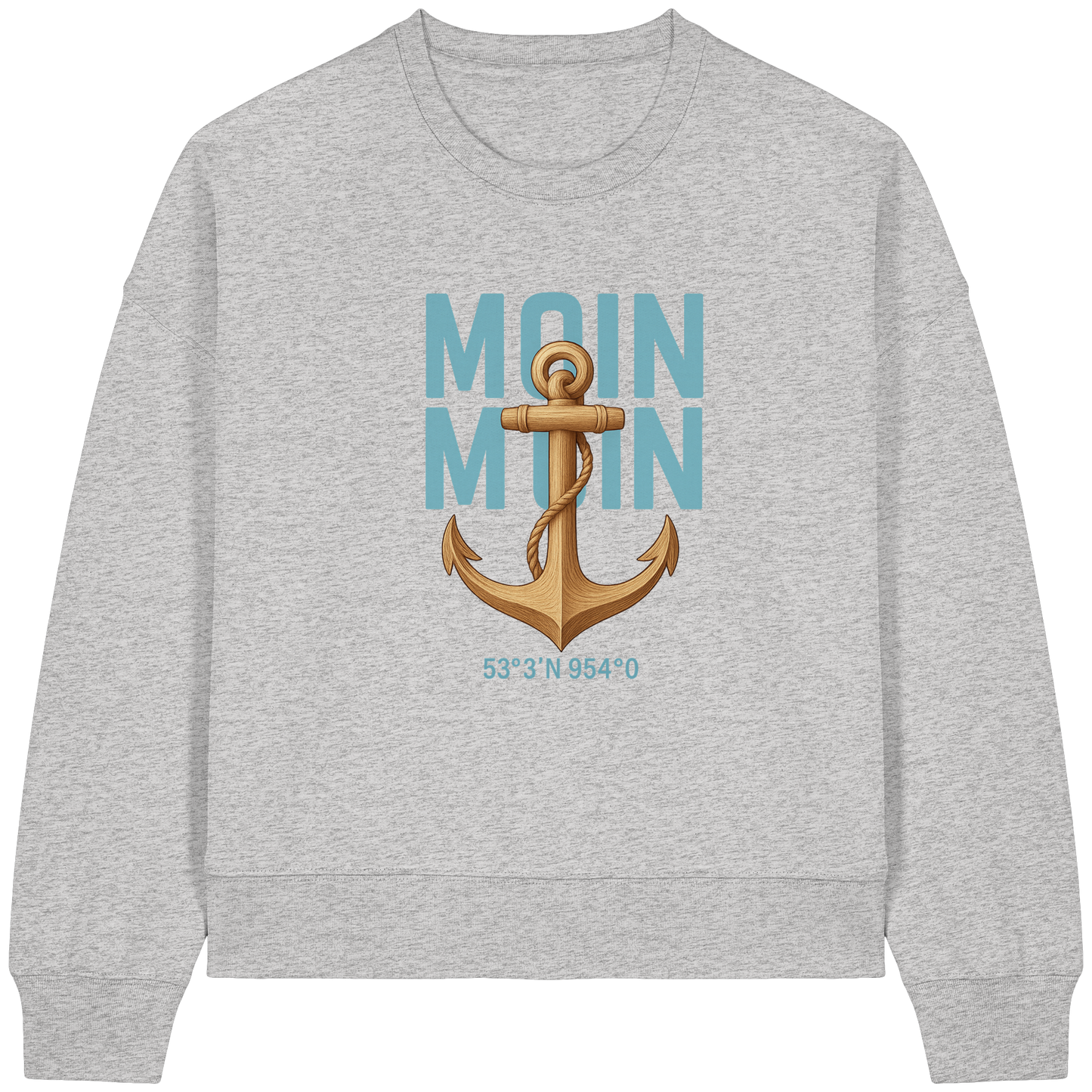 Damen Sweatshirt Rückenwind – MOIN MOIN vorne, Freiheit hinten

