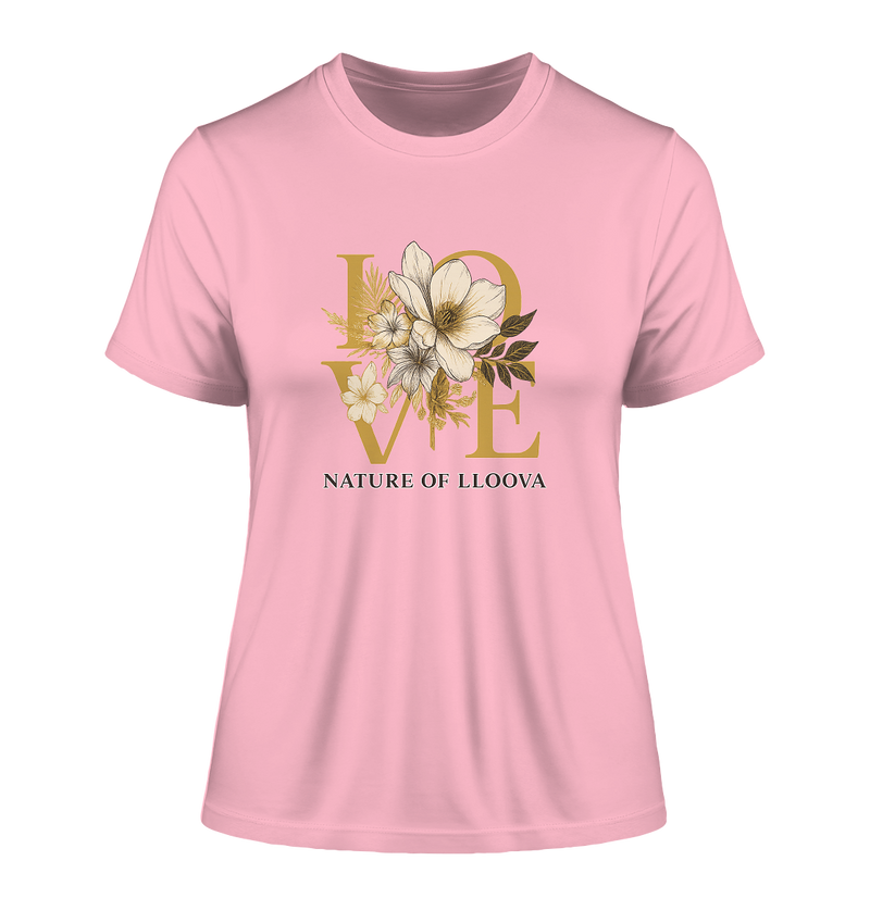 Fair produziertes Damen-Shirt mit GOLD-Schriftzug

