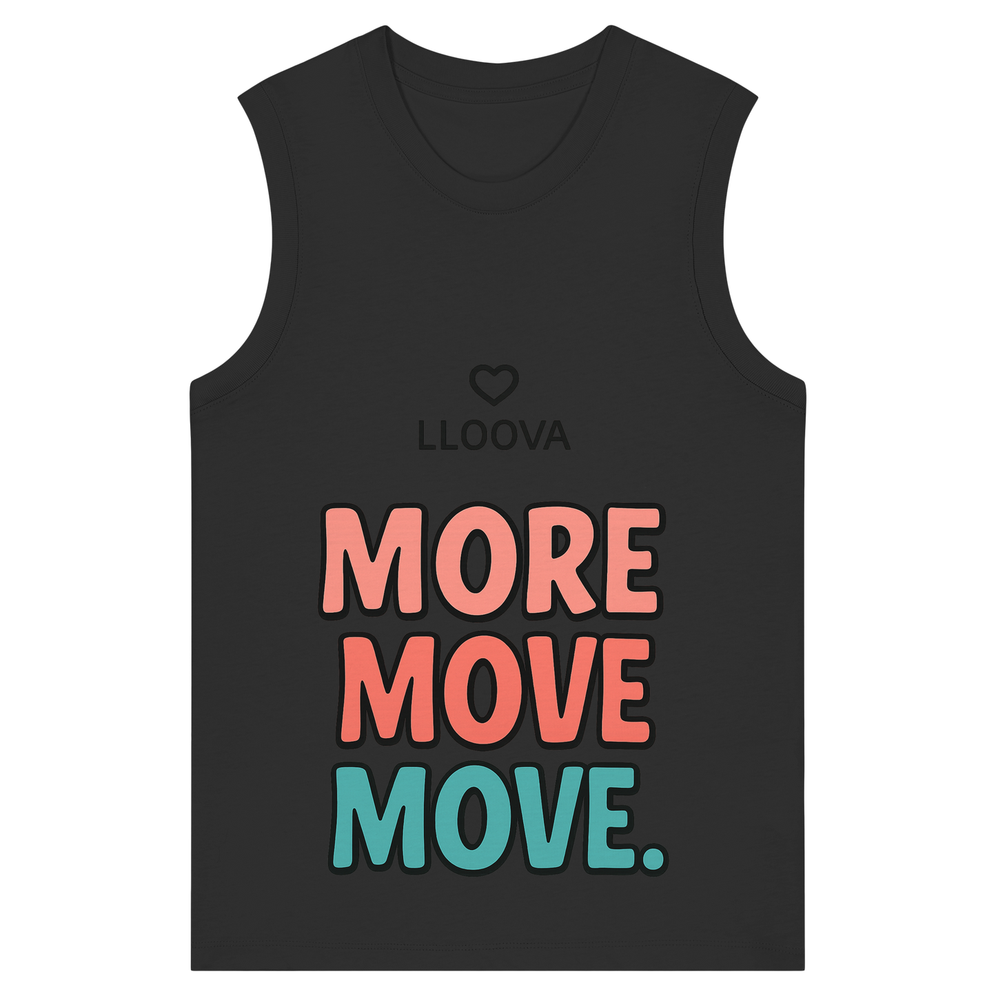 Hafensommer Damen Tank Top mit „More Move.“ Frontprint

Rückseite mit „More Love.“ Druck

Sommerliches Bio-Tanktop für Frauen

Nachhaltiges Damen Top mit Nackenband

Detailaufnahme von Rippstrick und Saum

LLOOVA Fair Fashion Tanktop für heiße Tage

