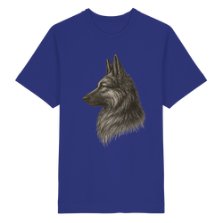 Handgezeichnete Schäferhund Illustration auf schwerem Oversized Bio T-Shirt