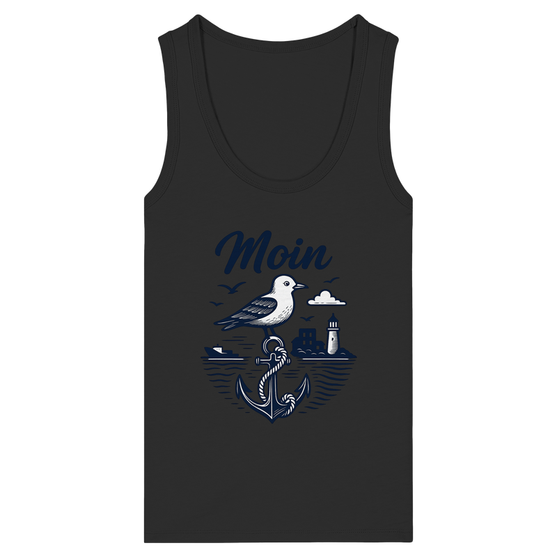 Heimathafen Tank Top „Möwenblick“ eng anliegend

LLOOVA Bio Tanktop mit maritimen Details

Figurbetontes Damen Tanktop aus Hamburg

Tanktop inspiriert vom Flug der Möwe

Detailaufnahme Rippbündchen & Rückennaht Möwenblick

Nachhaltiges Sommer-Tanktop für Damen

Fair produziertes Fitted Tanktop von LLOOVA

Urbanes maritimes Top aus Bio-Baumwolle

Feminines Statement-Top mit nordischem Flair

Slow Fashion Tanktop mit Seele & Stil

