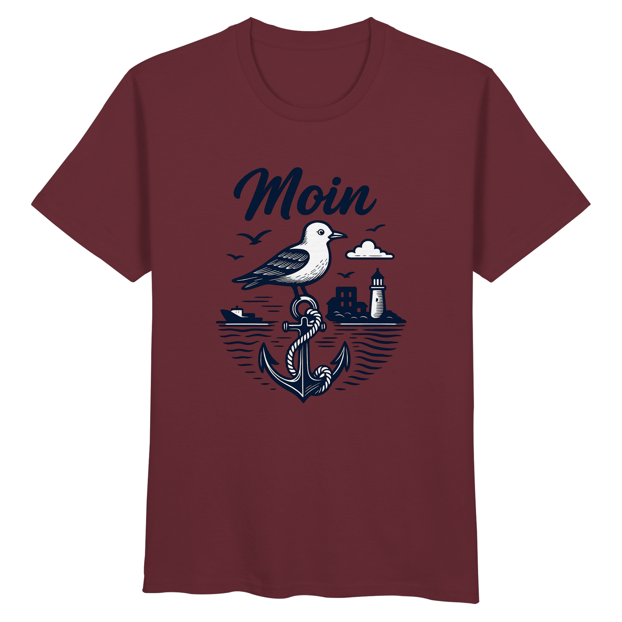Heimathafen Unisex Shirt von LLOOVA mit Ankerdesign


