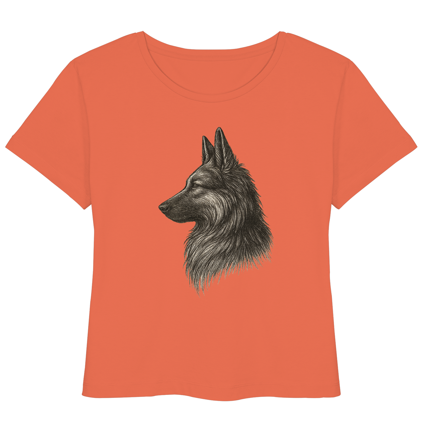 „Hundeliebhaber Damen T-Shirt aus Bio Baumwolle – Schäferhund Profil“