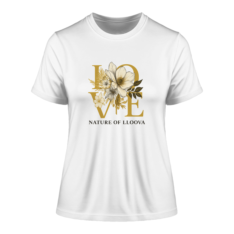 LLOOVA Elbwiese Shirt mit LOVE-Blütenprint

