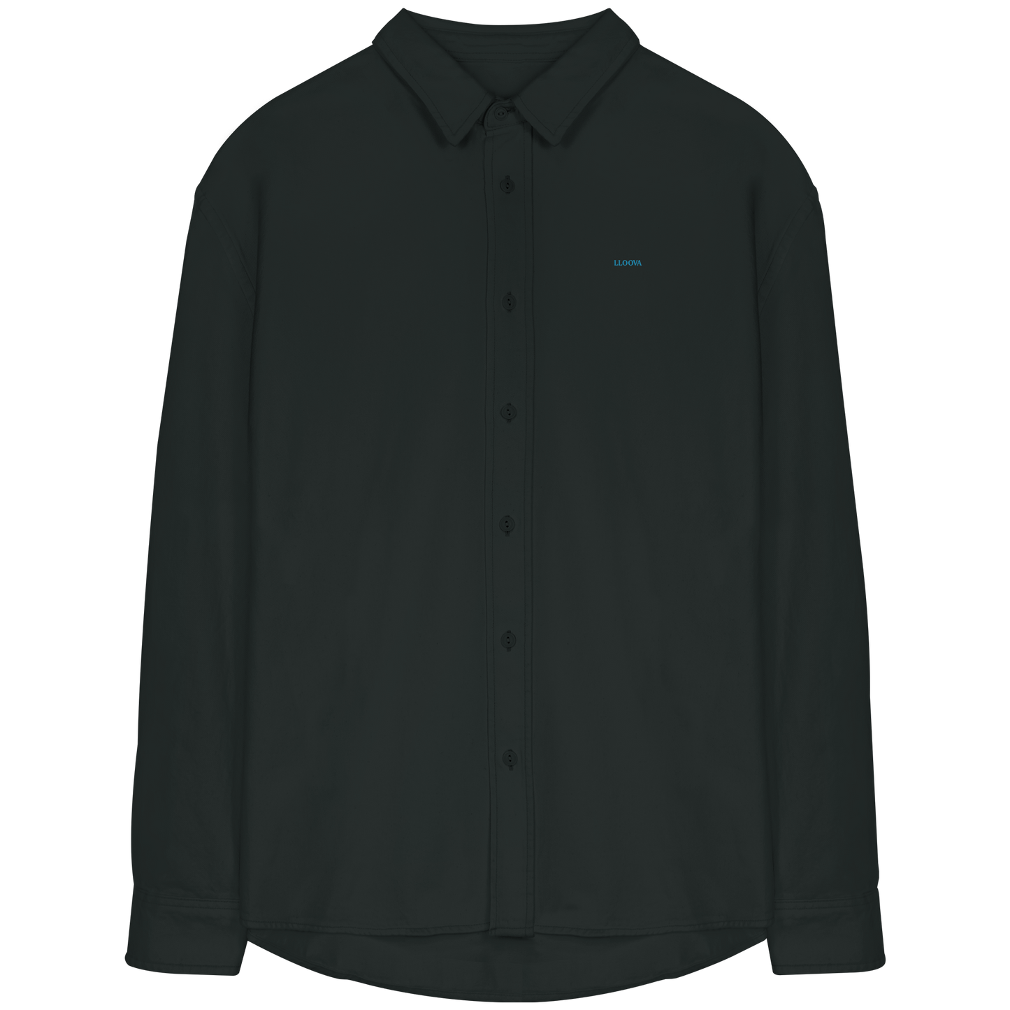 LLOOVA Pure Relaxed Fit Shirt in Black Rock mit gebleichten Nähten