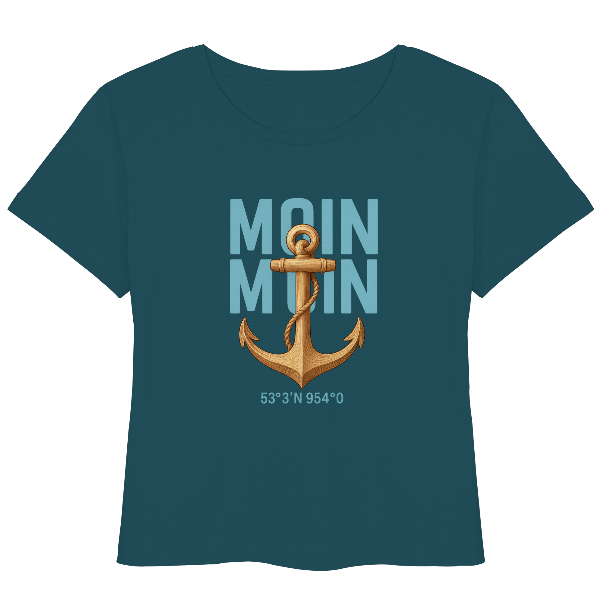 Maritimes Frauen T-Shirt Rückenwind mit Seagull und Anchor Motiv

