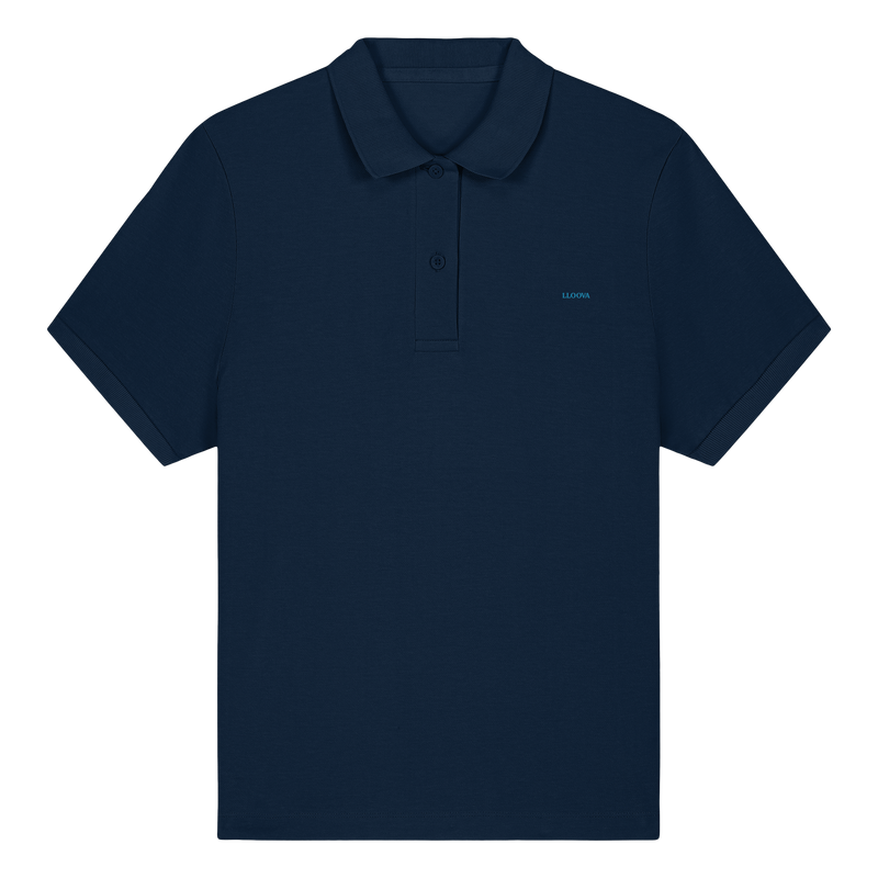 Minimalistisches Damen Poloshirt mit Ton-in-Ton Logo-Stickerei