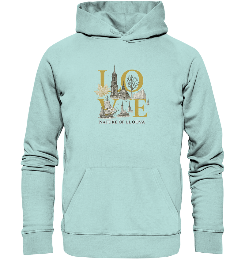 Nachhaltiger Hoodie „Hafen Michel“ von LLOOVA aus Bio-Baumwolle

