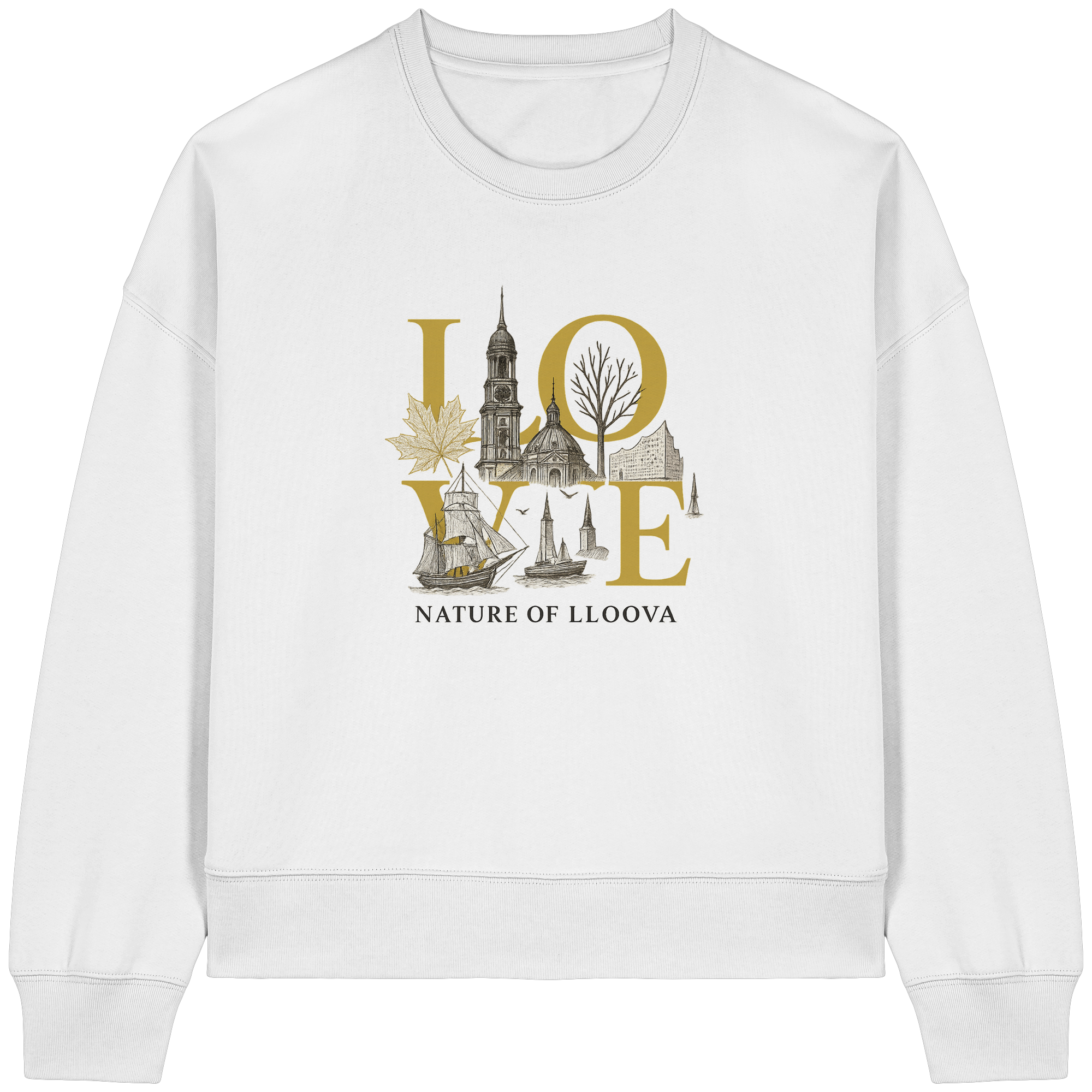 Nature of LLOOVA Boxcut Pullover

Stilvolles Hamburg Fashion Piece für den Alltag

Fair produzierter Stadtliebe-Sweater aus Deutschland

