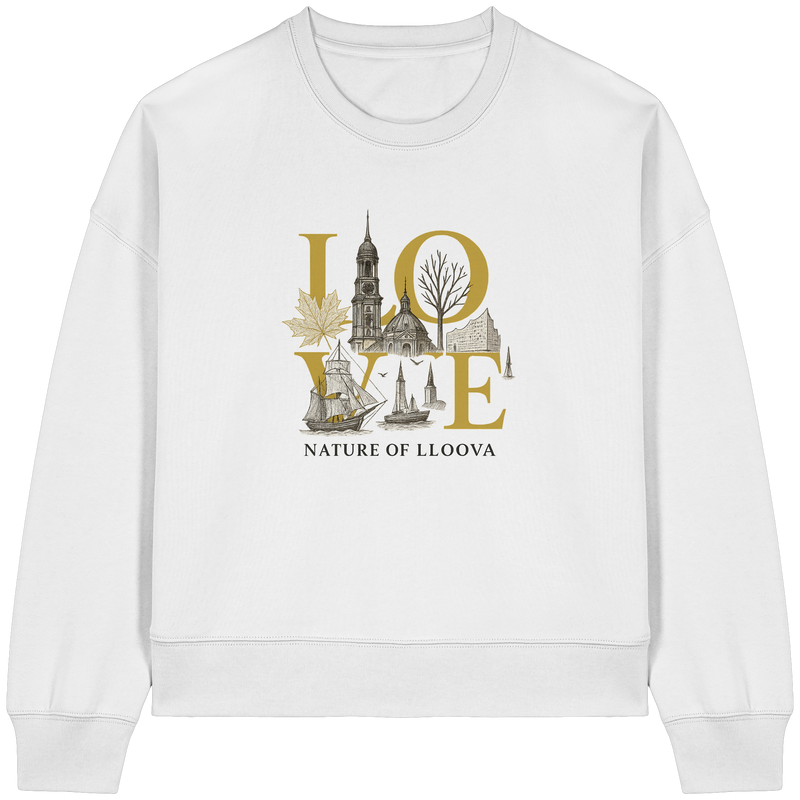 Nature of LLOOVA Boxcut Pullover

Stilvolles Hamburg Fashion Piece für den Alltag

Fair produzierter Stadtliebe-Sweater aus Deutschland

