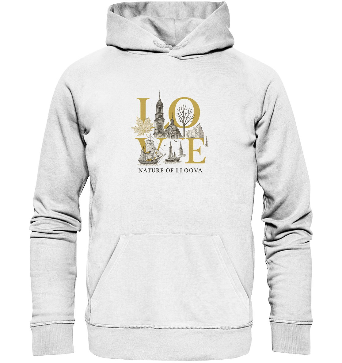 Rückansicht des Hafen „Michel“ Hoodies mit stilvollem Design

