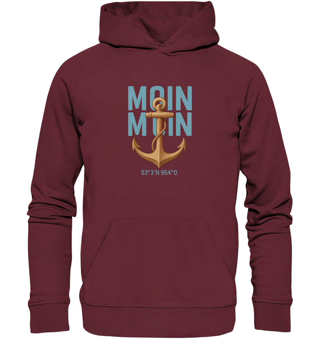 Rückenwind Damen Hoodie mit Anker & Möwe

