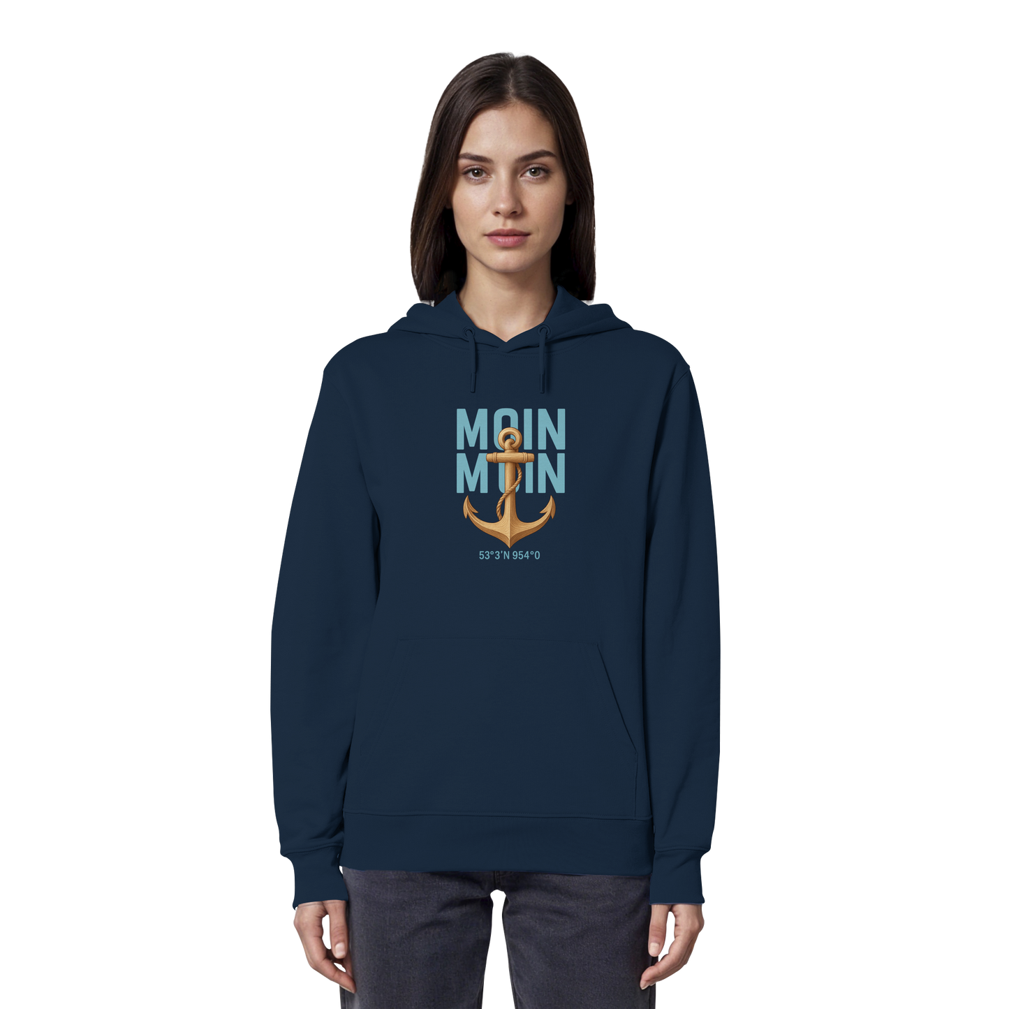 Rückenwind Damen Hoodie mit Anker & Möwe Prints

