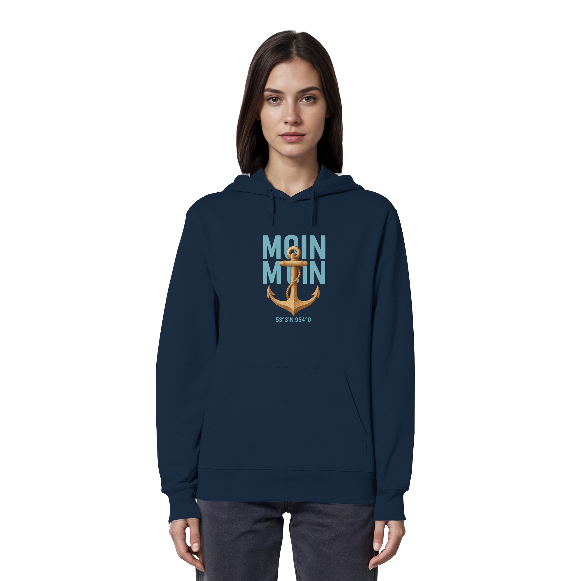 Rückenwind Damen Hoodie mit Anker & Möwe Prints


