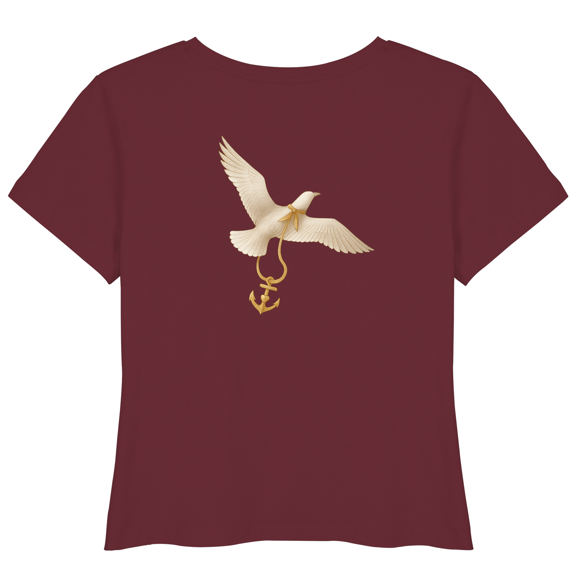 Rückenwind Damen T-Shirt mit Anker und Möwe, Bio-Baumwolle

