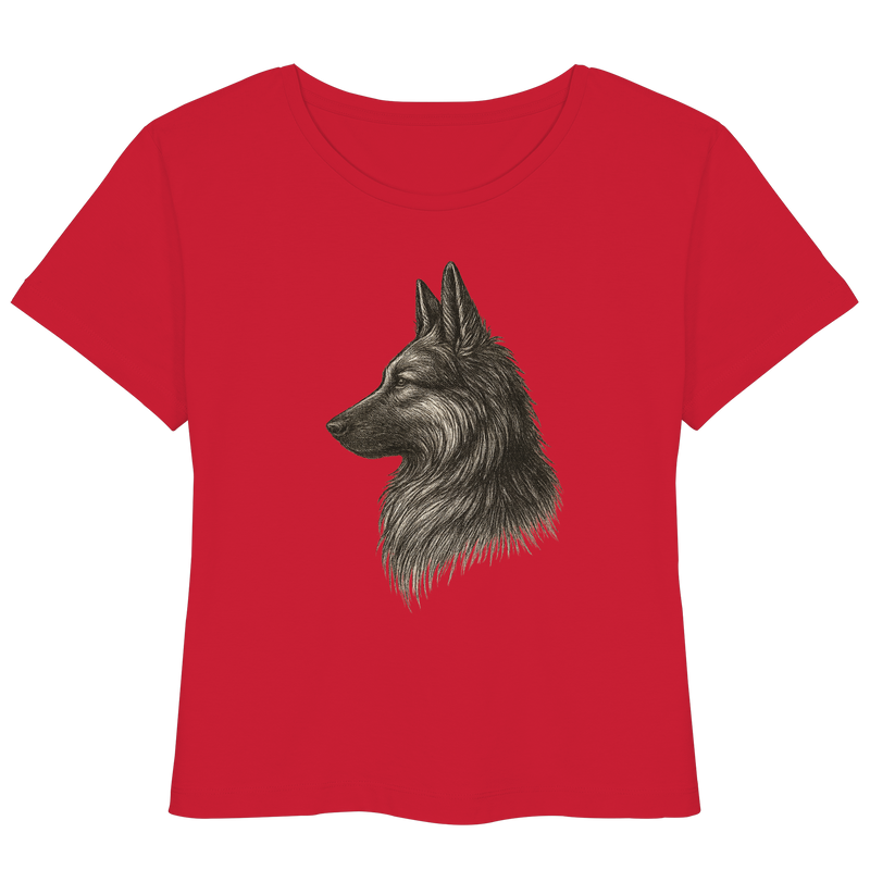 „Schäferhund Motiv Bio-T-Shirt für Hundeliebhaberinnen – Rückansicht“