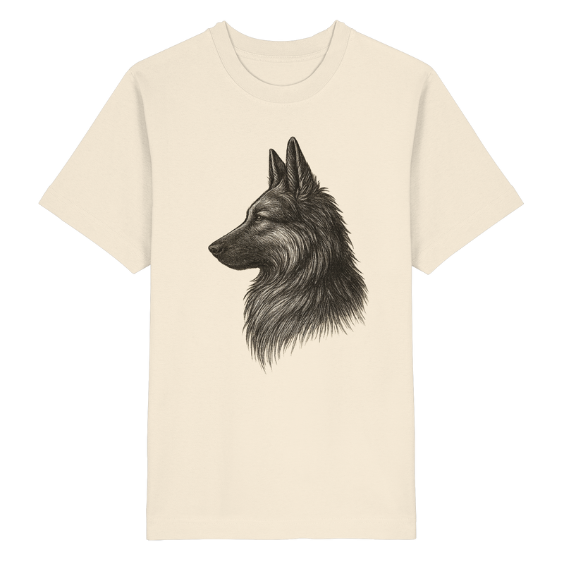 Schweres Bio Baumwolle Shirt mit Schäferhund Illustration