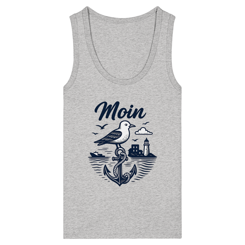 Tanktop aus Hamburg mit Möwen-Symbolik

Figurbetontes Sommer-Shirt für Damen

Bio-Tanktop mit feinen Nähten und Rippbündchen

Nachhaltiges Damen-Top mit nordischem Flair

