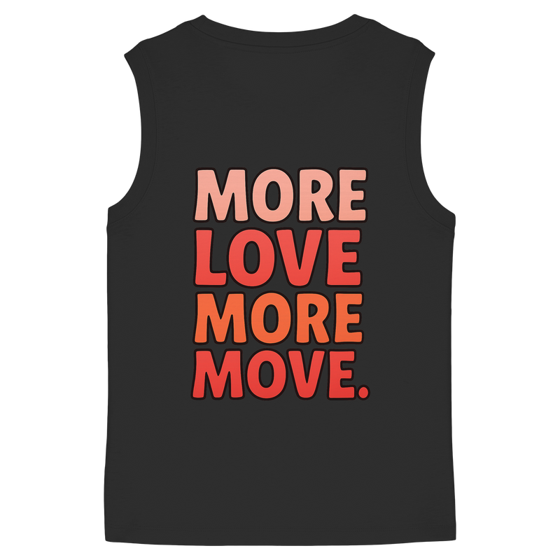 Vorderseite mit „More Move“, Rückseite mit „More Love“

Leichtes Damen Top aus 100 % Bio-Baumwolle

Urbanes Statement-Tanktop von LLOOVA

Bio Sommermode aus Hamburg für aktive Frauen

LLOOVA Tanktop – Stil, Freiheit & Aussagekraft


