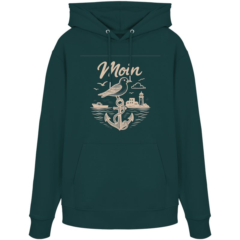Moin Ahoi – Küstengruß Edition - Organic Hoodie