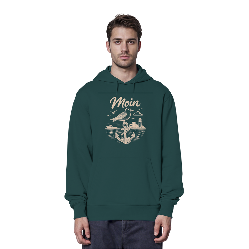 Moin Ahoi – Küstengruß Edition - Organic Hoodie