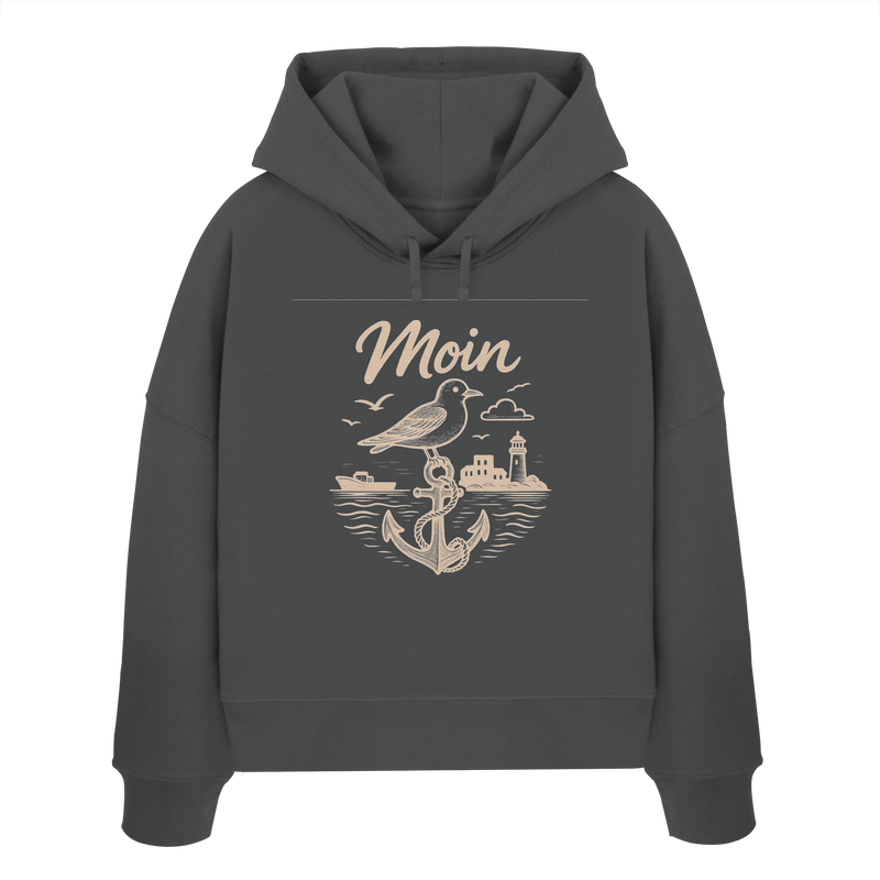 Moin Ahoi – Küstengruß Edition - Womens Organic Boxcut Hoodie