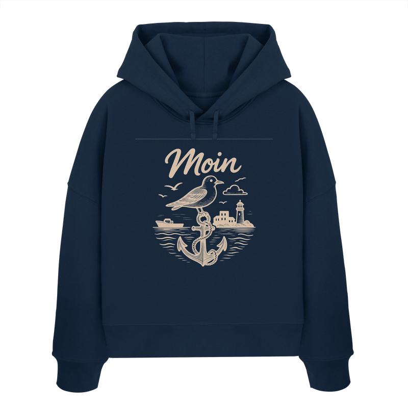 Moin Ahoi – Küstengruß Edition - Womens Organic Boxcut Hoodie